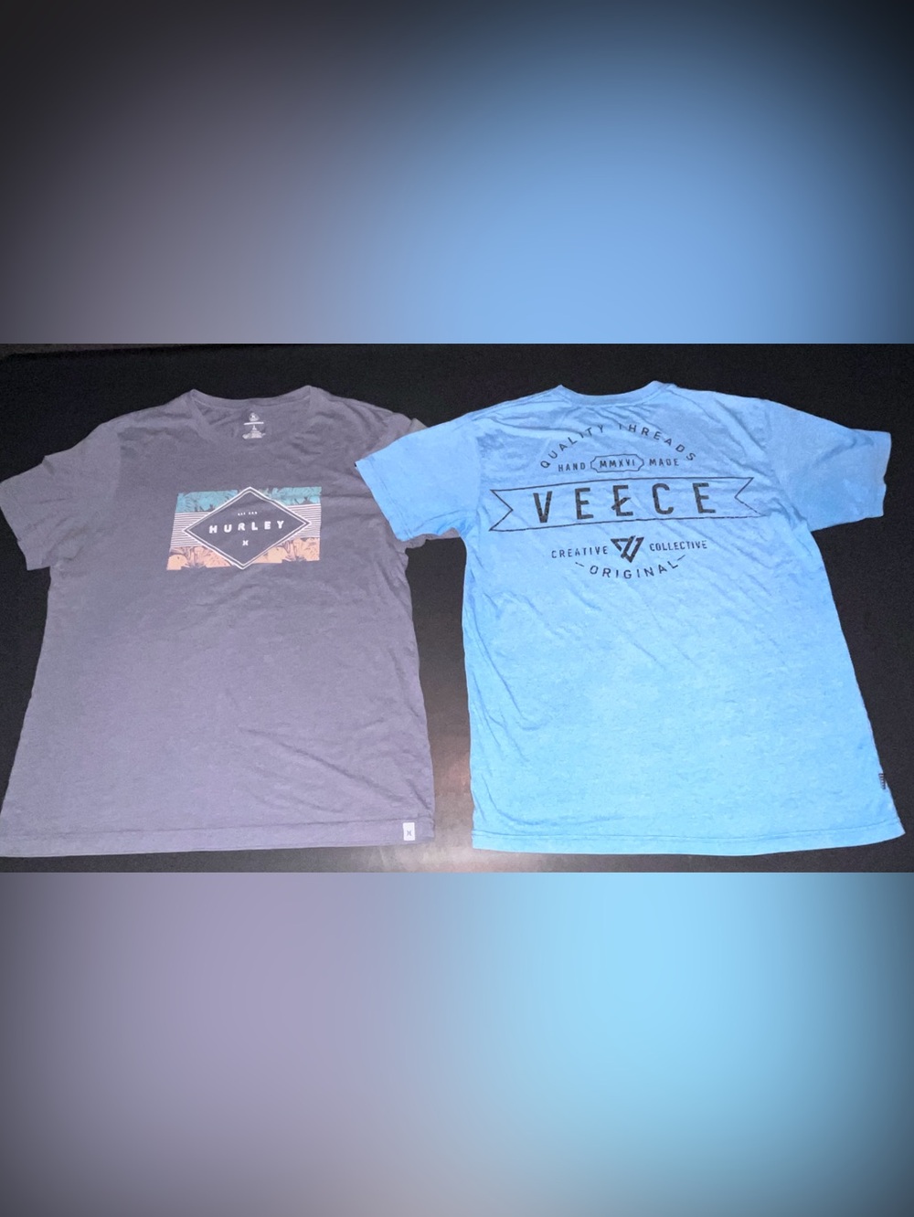Hurley and Veece Short Sleeve Tees Size Large